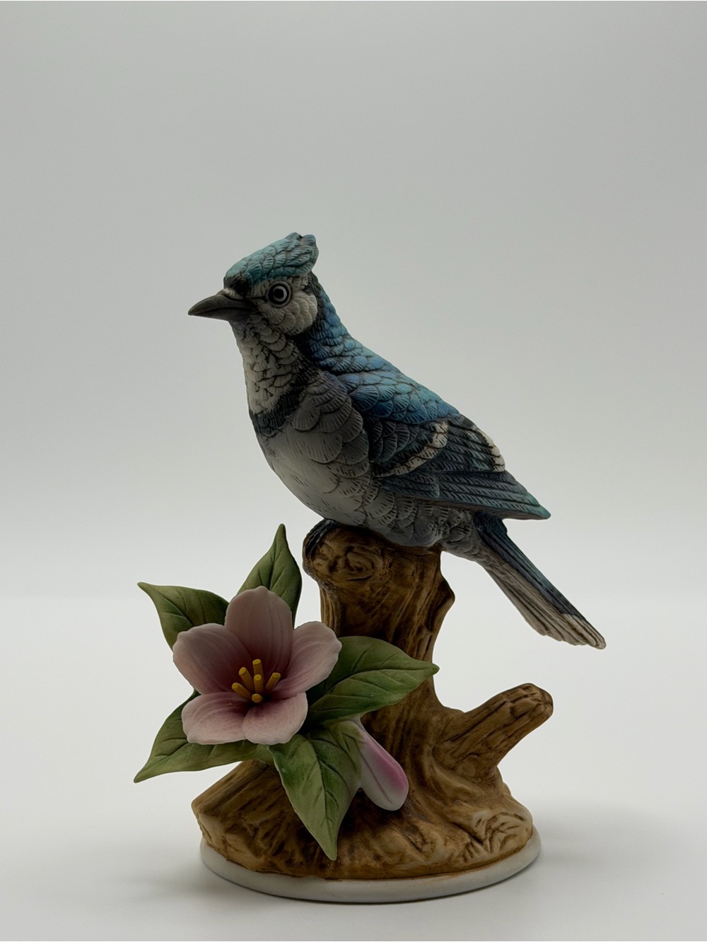 Andrea By Sadek Blue Jay Bisque Porcelain Figurine